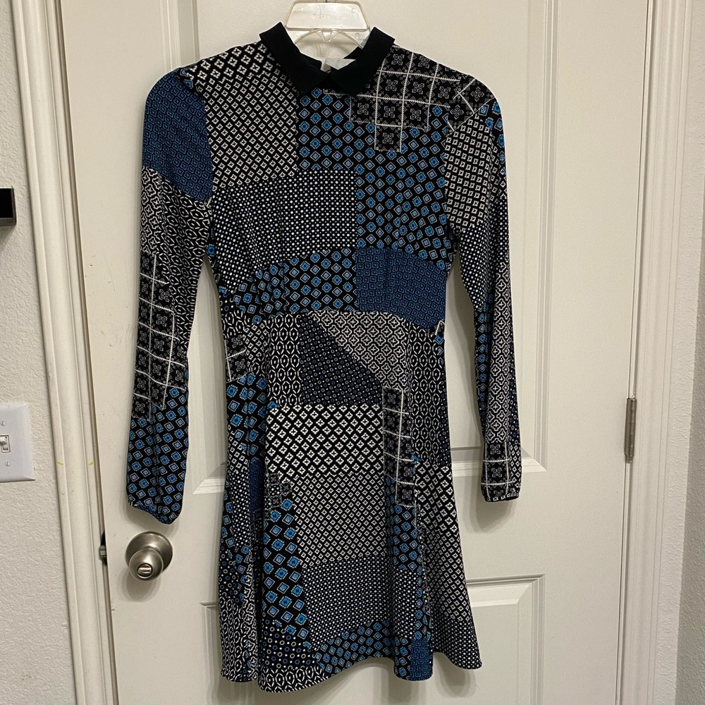 Vintage Peter Pan collar patchwork dress